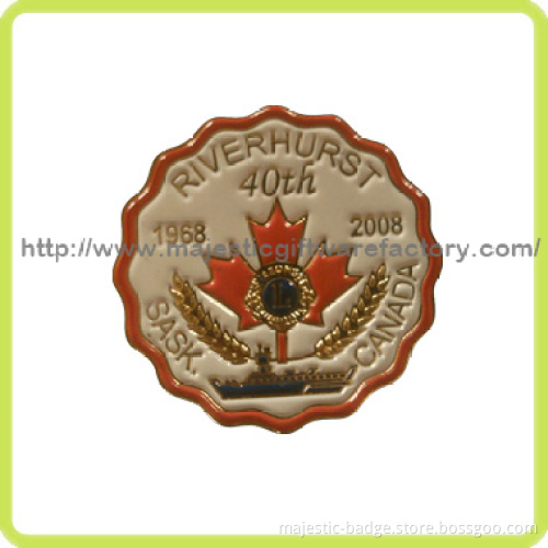 Gold Plating & Color Fill Memorial Badge